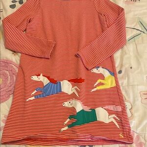 Playful Horse Print Striped Dress